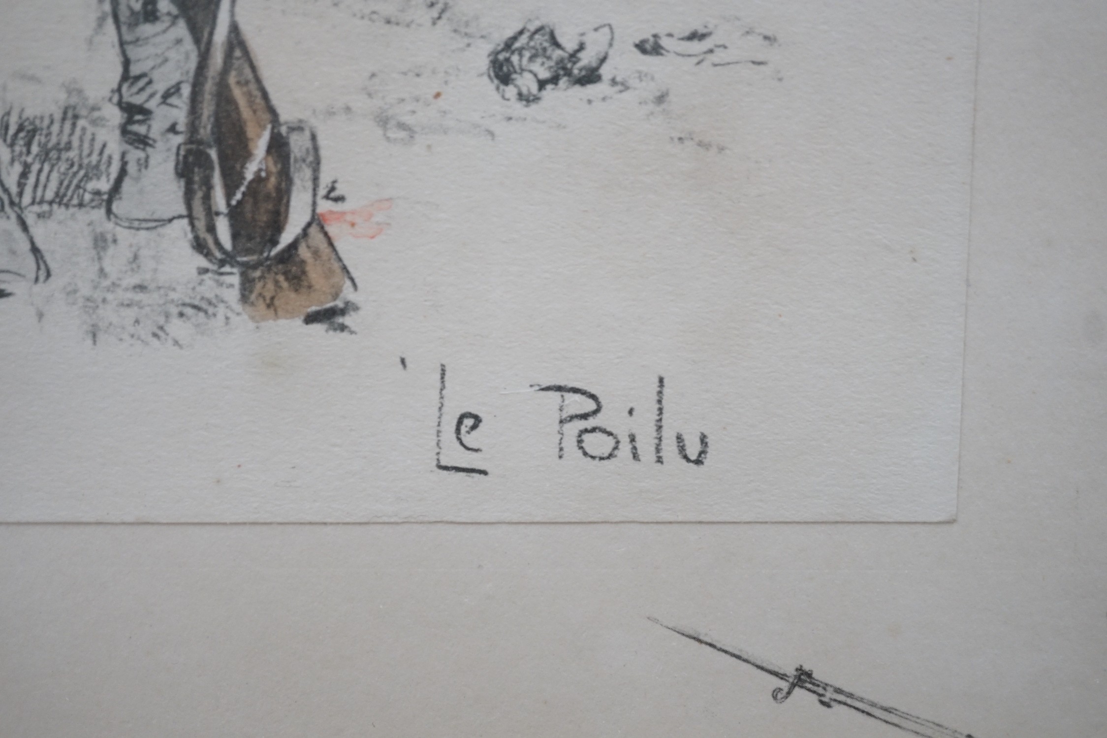 Charles Johnston Payne (Snaffles), two colour prints, 'Le Poilu' and 'Wipers', 43 x 34cm